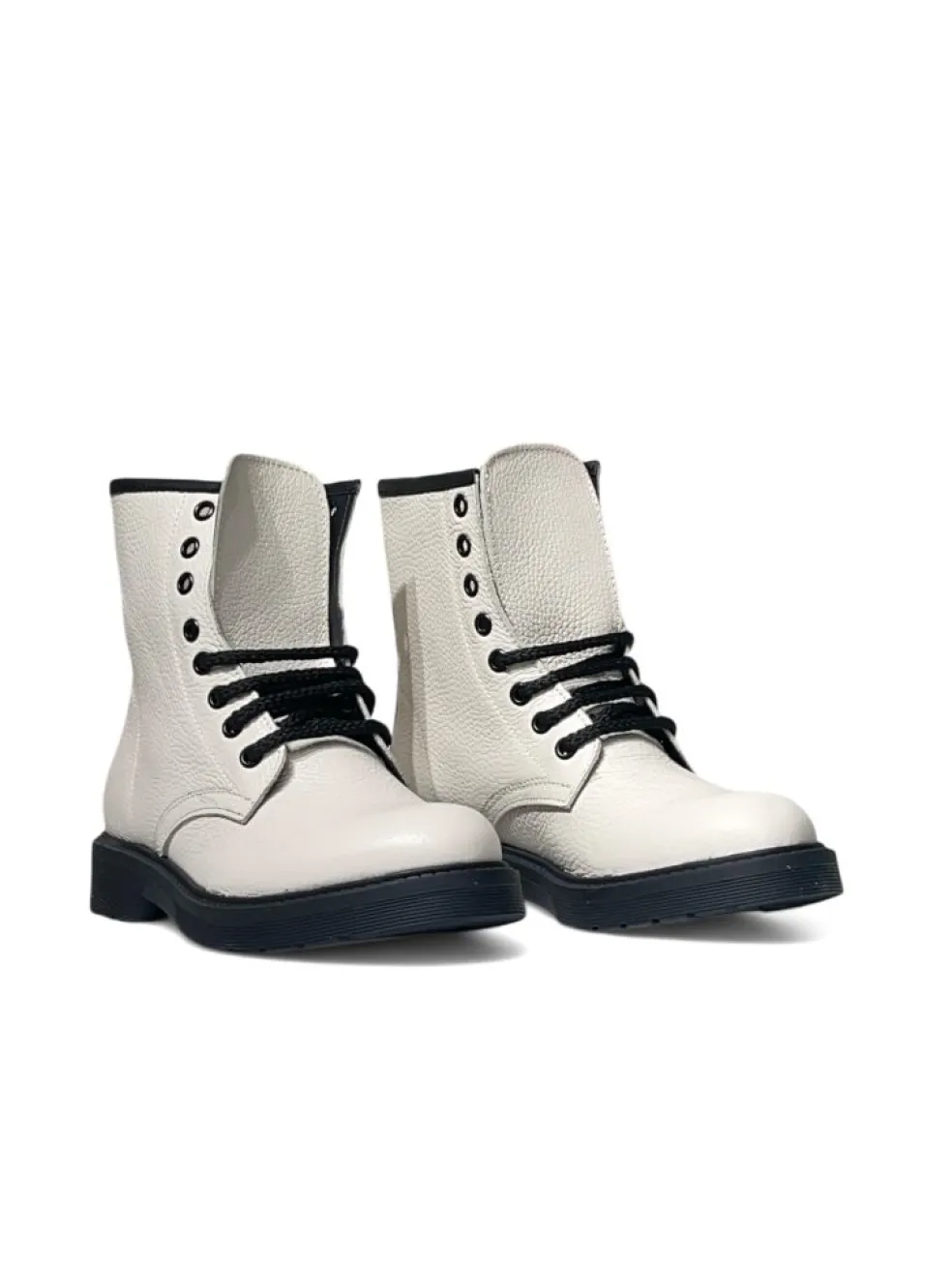 Anfibi Donna “Simone Parisi Milano” DM08 Collezione Autunno/Inverno 2024/2025 – Beige/Bianco