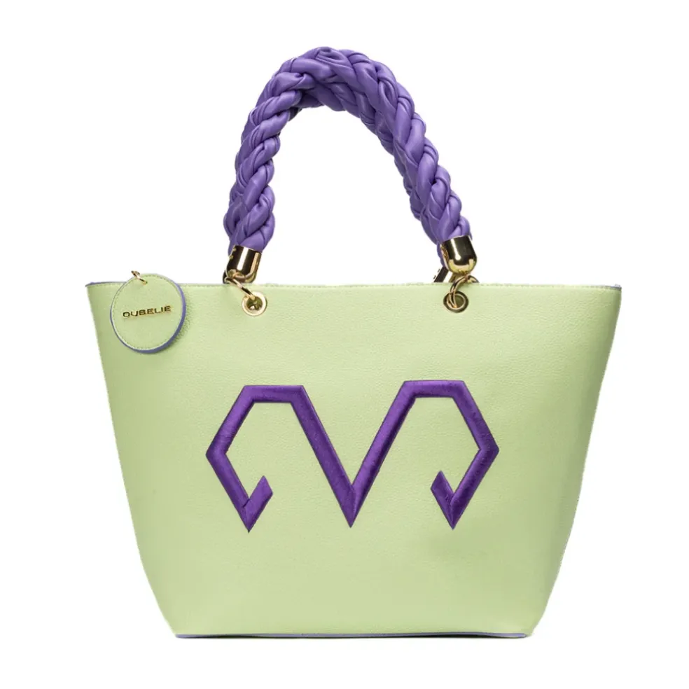 Borsa a spalla donna “Dubeliè” Eva Collezione Primavera/Estate 2025 con tracolla – Verde/Arancio/Viola