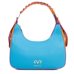 Borsa a spalla donna “Dubeliè” Livia Collezione Primavera/Estate 2025 con tracolla – Turchese/Pesca/Verde