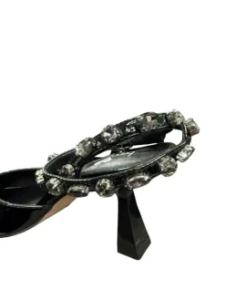 Chanel donna “Braccialini” BB13 Collezione Primavera/Estate 2025 con pietre – Nero/Avorio