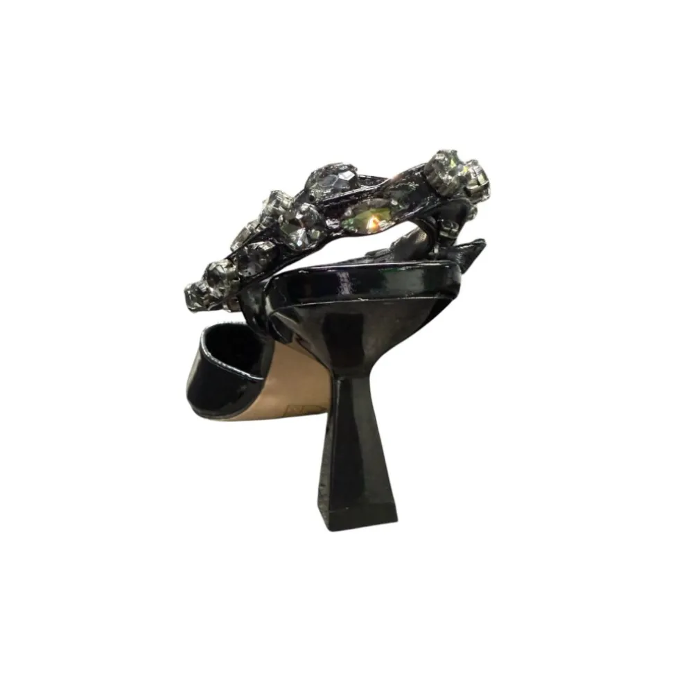 Chanel donna “Braccialini” BB13 Collezione Primavera/Estate 2025 con pietre – Nero/Avorio