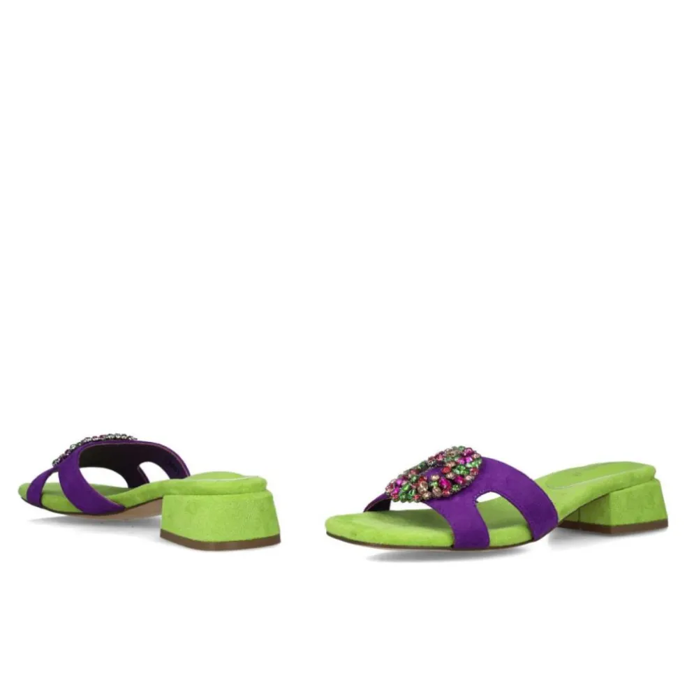 Ciabatte donna “Menbur” 23995 Collezione Primavera/Estate 2025 – Verde e Viola