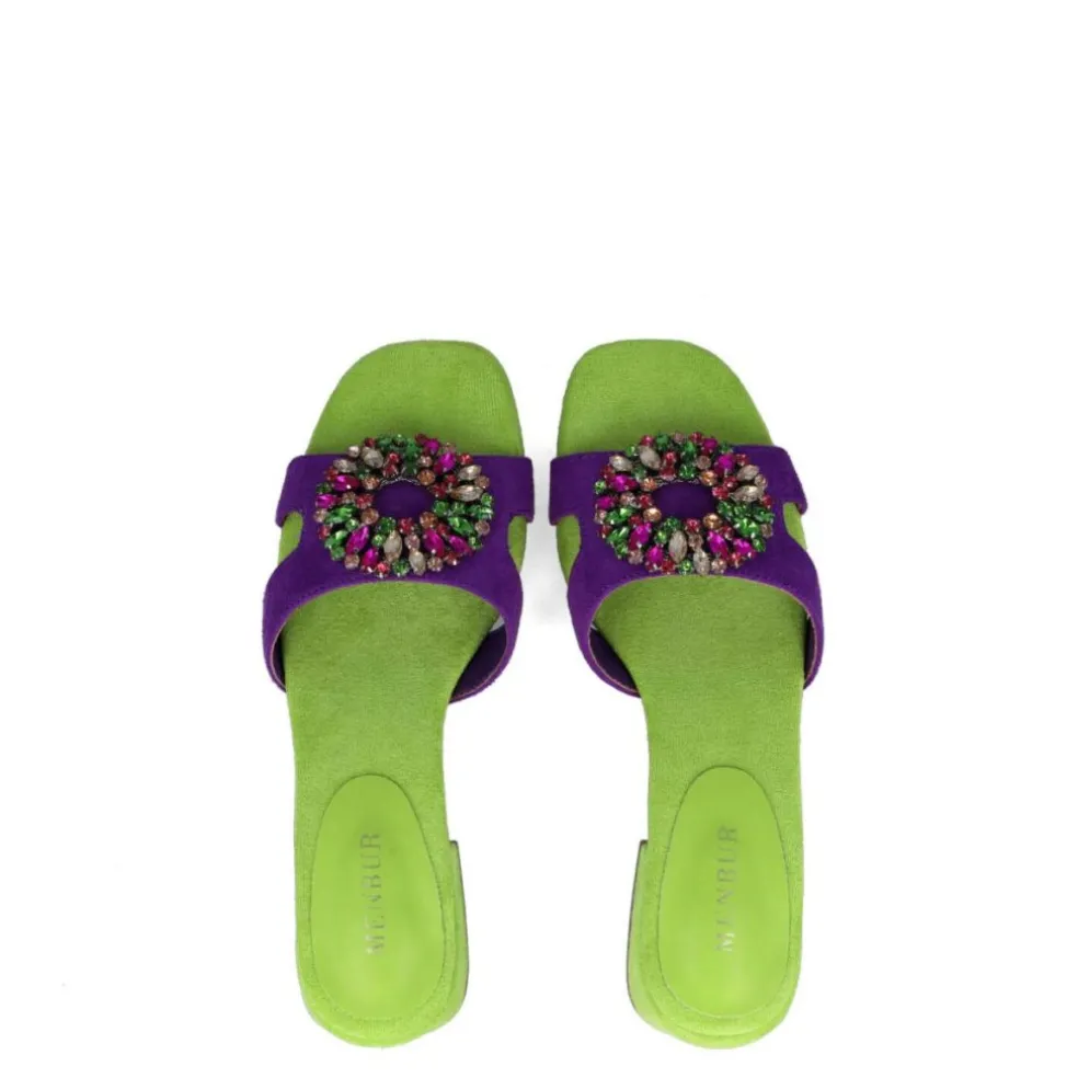 Ciabatte donna “Menbur” 23995 Collezione Primavera/Estate 2025 – Verde e Viola