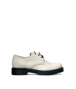 Mocassini donna “Simone Parisi Milano” DERBY Collezione Autunno/Inverno 2024/2025 Martellato – Bianco/Beige