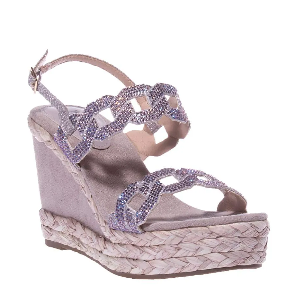 Sandali Con Zeppa donna “Menbur” 23064 Collezione Primavera/Estate 2025 – Grigio
