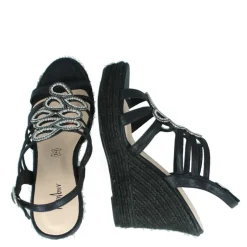 Sandali con zeppa donna “Menbur” 22259 Collezione Primavera/Estate 2025 – Nero