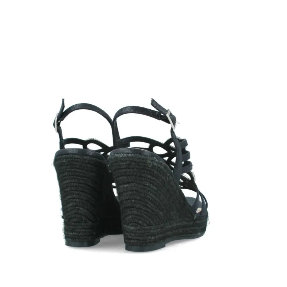Sandali con zeppa donna “Menbur” 22259 Collezione Primavera/Estate 2025 – Nero