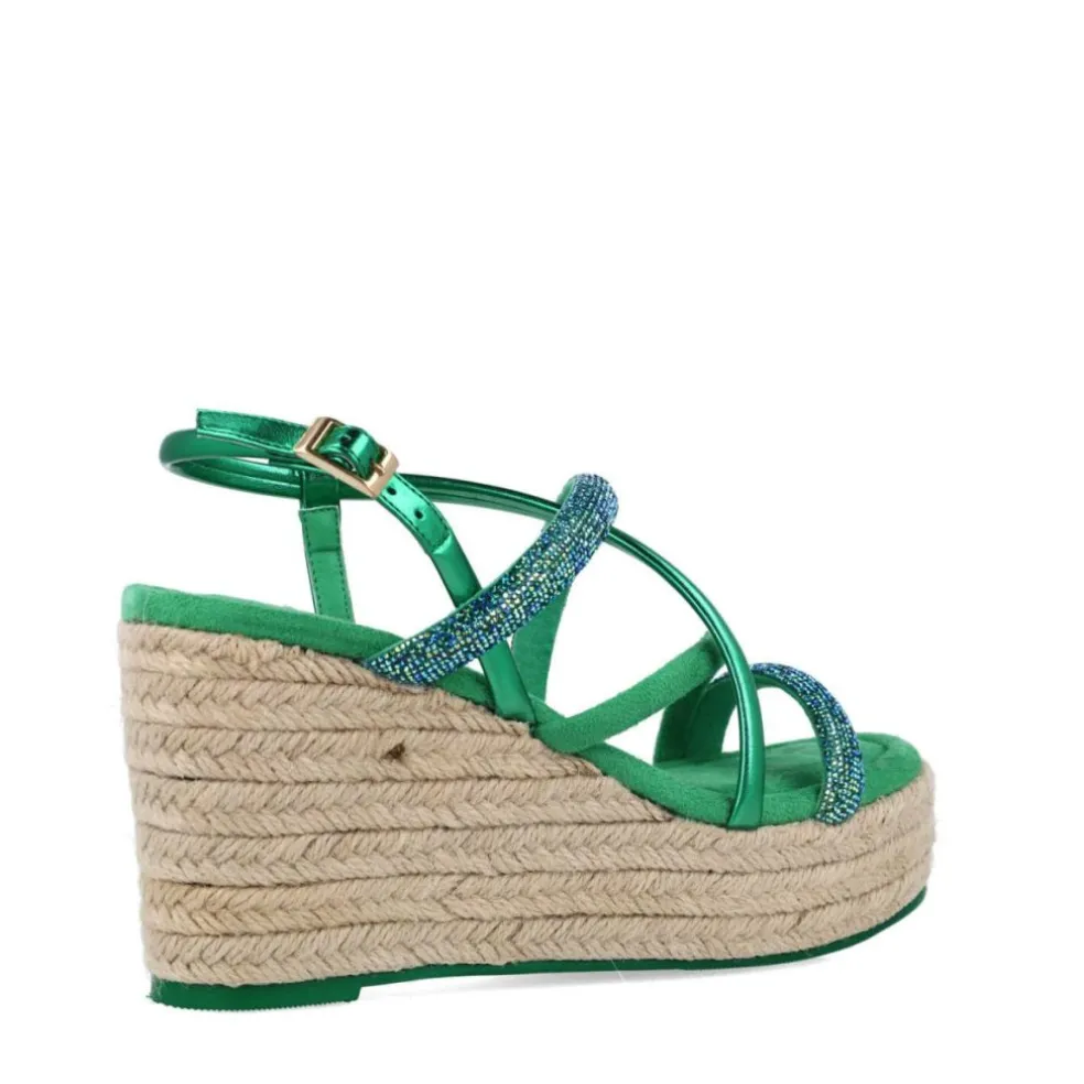 Sandali Con Zeppa donna “Menbur” 24890 Collezione Primavera/Estate 2025 – Verde/Fucsia/Nero