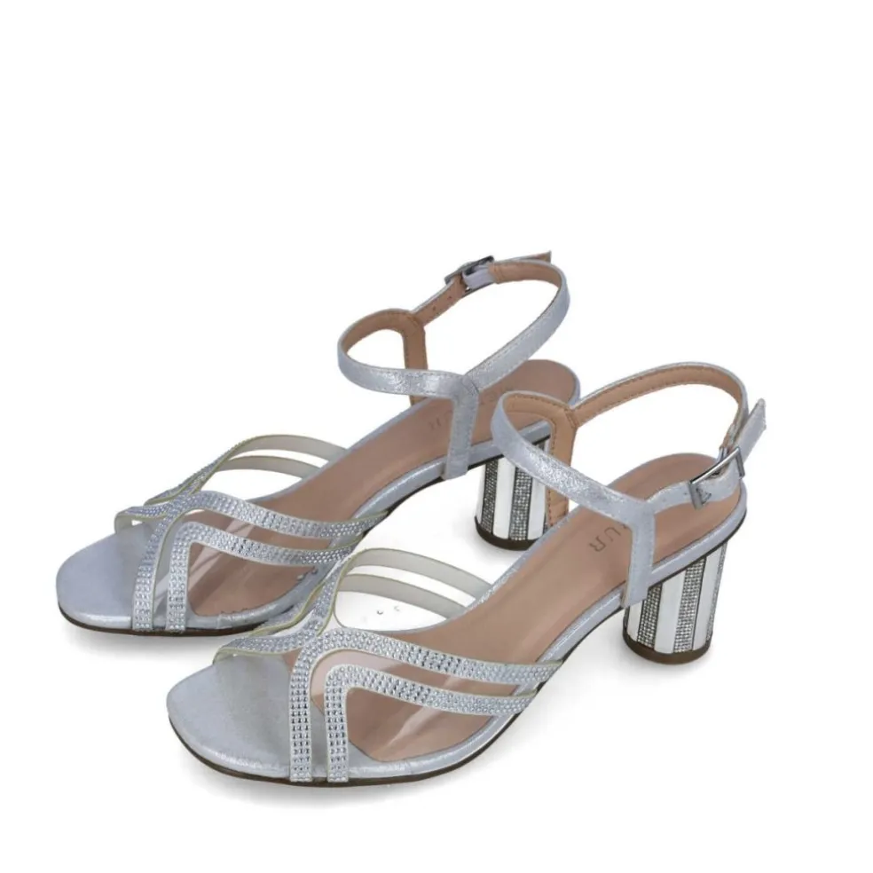 Sandali donna “Menbur” 23681 Collezione Primavera/Estate 2025 – Argento/Nero