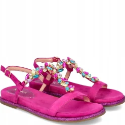 Sandali donna “Menbur” 24135 Collezione Primavera /Estate 2025 – Turchese/Nude/Fucsia