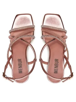 Sandali donna “Menbur” 24886 Collezione Primavera/Estate 2025 – Nero/Oro Rosa