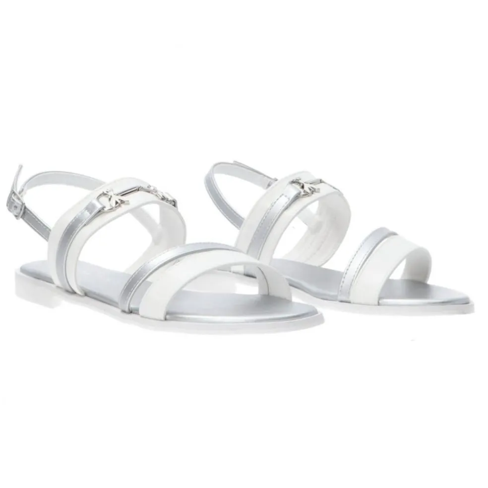 Sandali donna “Patrizia Pepe” PPJ291 Collezione Primavera /Estate 2025 – Bianco e argento