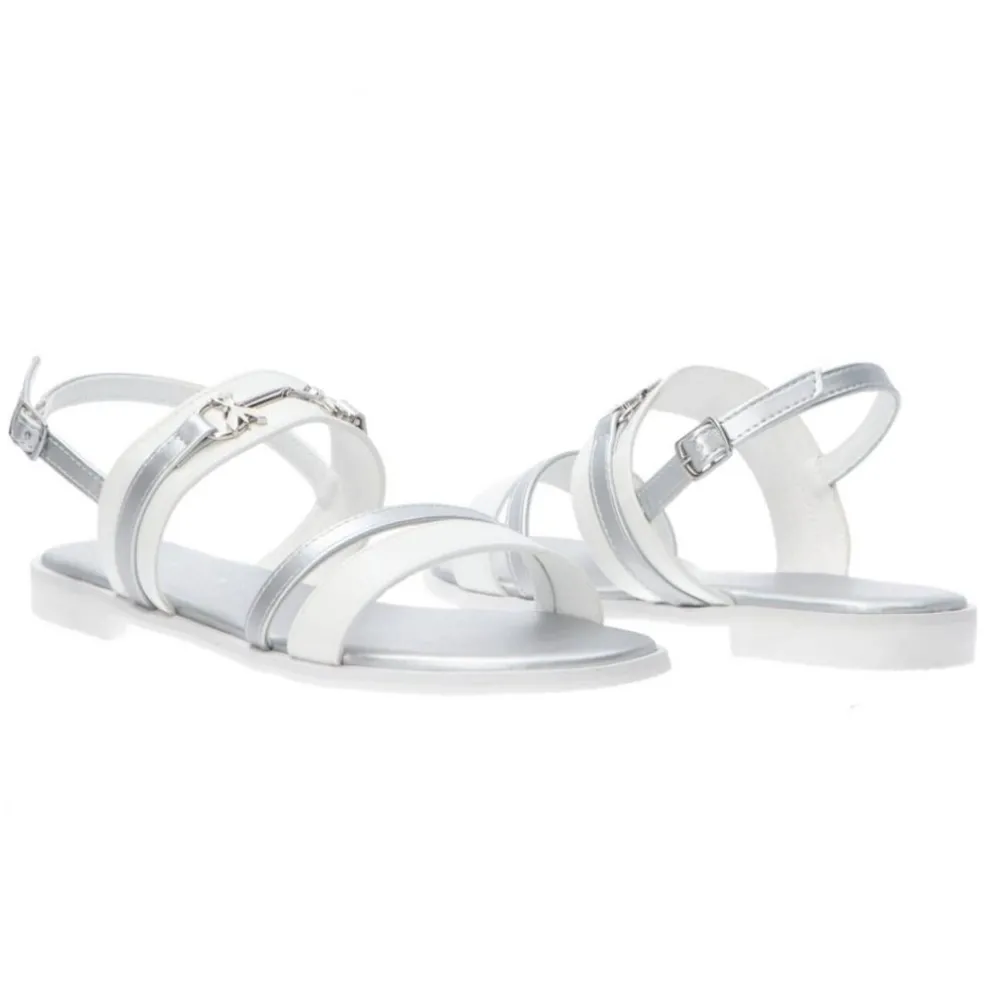 Sandali donna “Patrizia Pepe” PPJ291 Collezione Primavera /Estate 2025 – Bianco e argento