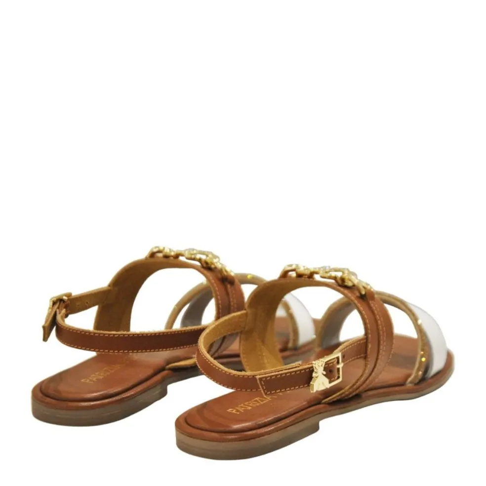 Sandali donna “Patrizia Pepe” PPJ283 Collezione Primavera /Estate 2025 – Bianco/Cuoio