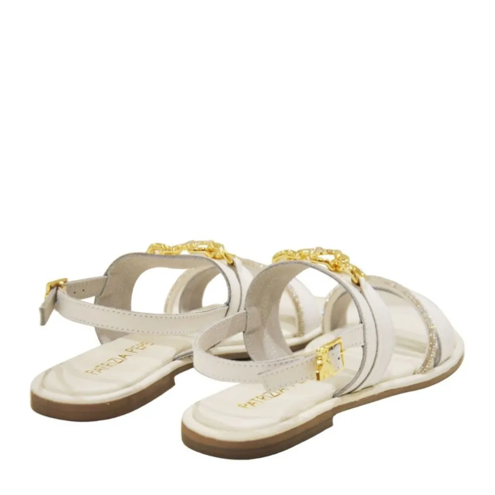 Sandali donna “Patrizia Pepe” PPJ283 Collezione Primavera /Estate 2025 – Bianco/Cuoio