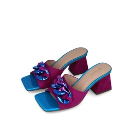Scalzati donna “Menbur” 23997 Collezione Primavera/Estate 2025 – Borgogna e Celeste/Verde Lime e Celeste