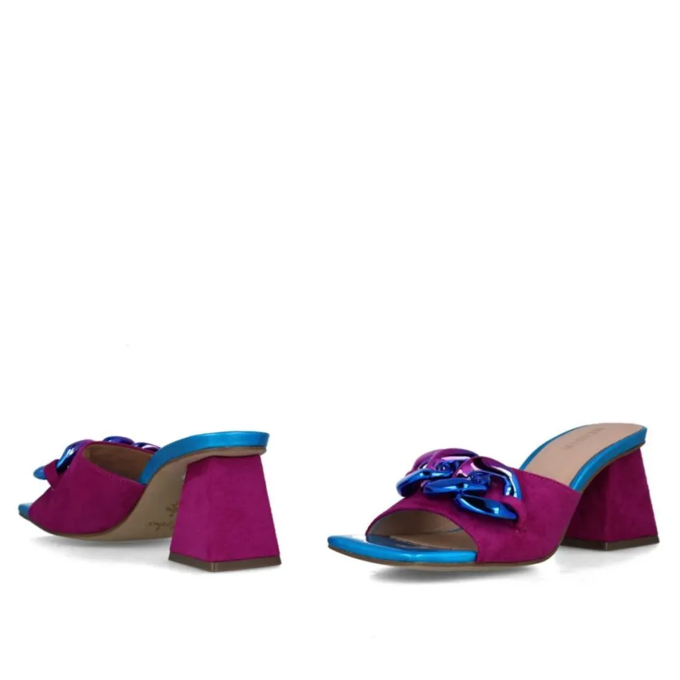 Scalzati donna “Menbur” 23997 Collezione Primavera/Estate 2025 – Borgogna e Celeste/Verde Lime e Celeste