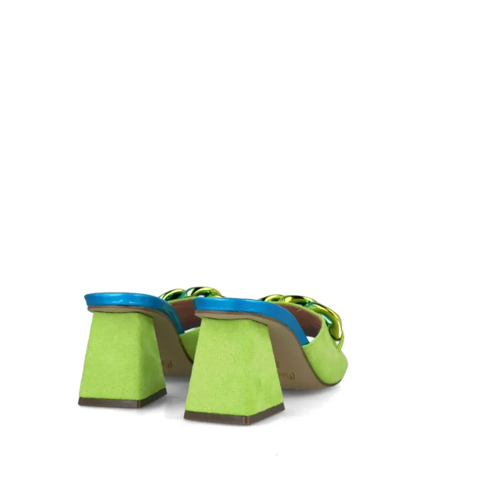Scalzati donna “Menbur” 23997 Collezione Primavera/Estate 2025 – Borgogna e Celeste/Verde Lime e Celeste