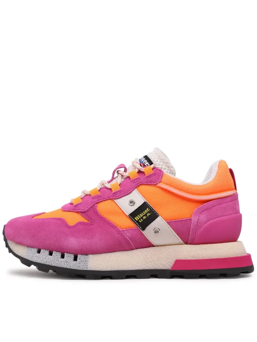 Sneakers donna “Blauer” Houma01 Collezione Primavera/Estate 2025 – Fucsia e Arancione