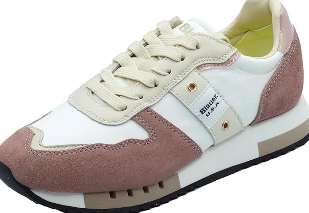 Sneakers donna “Blauer” MELROSE02 Collezione Primavera/Estate 2025 – Bianco e Rosa