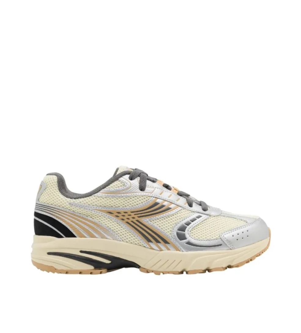 Sneakers donna “Diadora” Sao-Ko 280 Collezione Primavera/Estate 2025 – Bianco Nero Viola Giallo Argento/Perla Marina