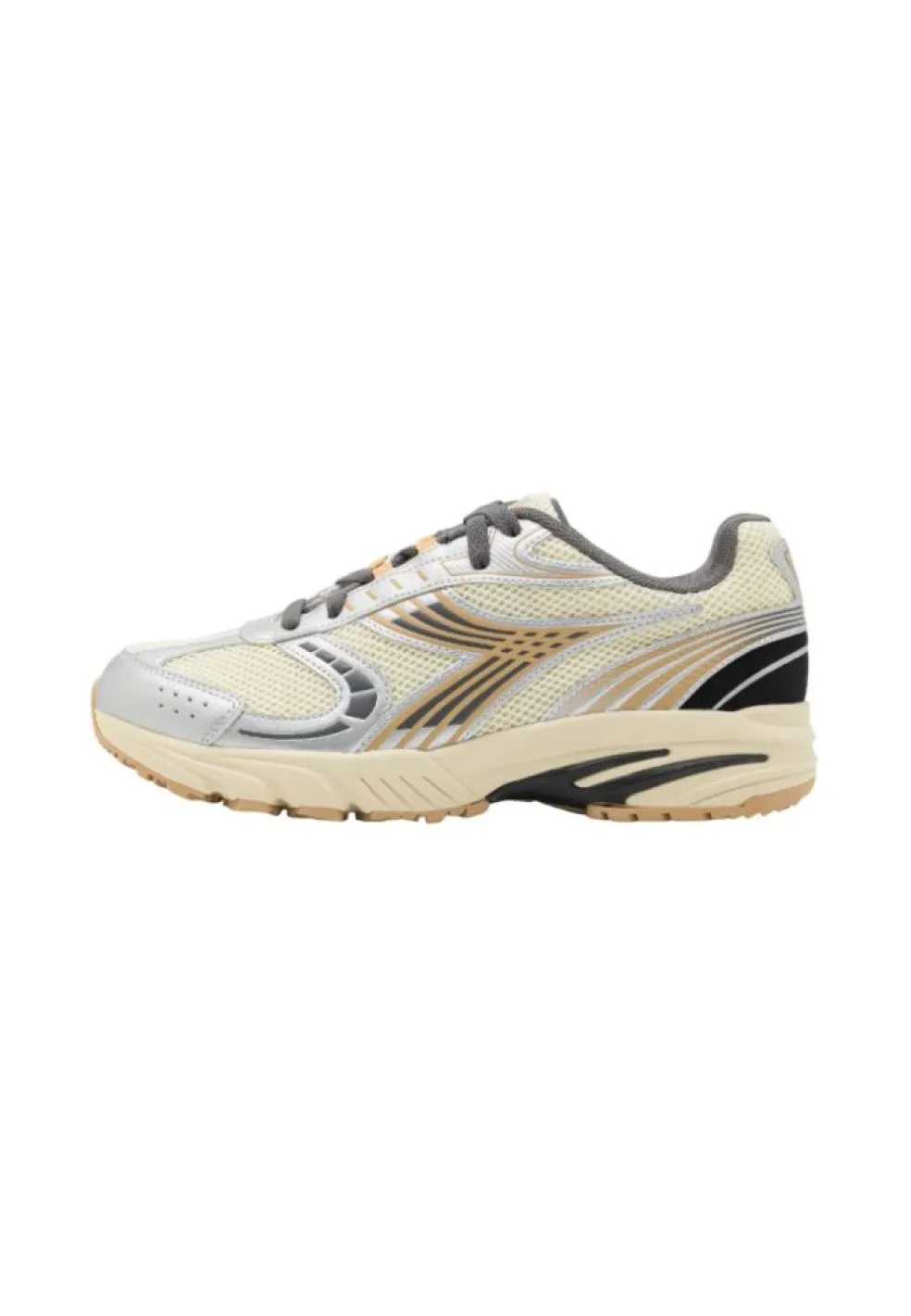 Sneakers donna “Diadora” Sao-Ko 280 Collezione Primavera/Estate 2025 – Bianco Nero Viola Giallo Argento/Perla Marina