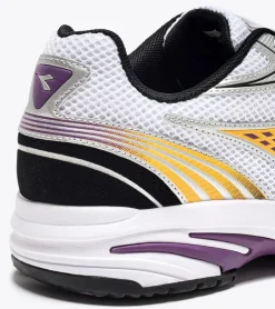 Sneakers donna “Diadora” Sao-Ko 280 Collezione Primavera/Estate 2025 – Bianco Nero Viola Giallo Argento/Perla Marina