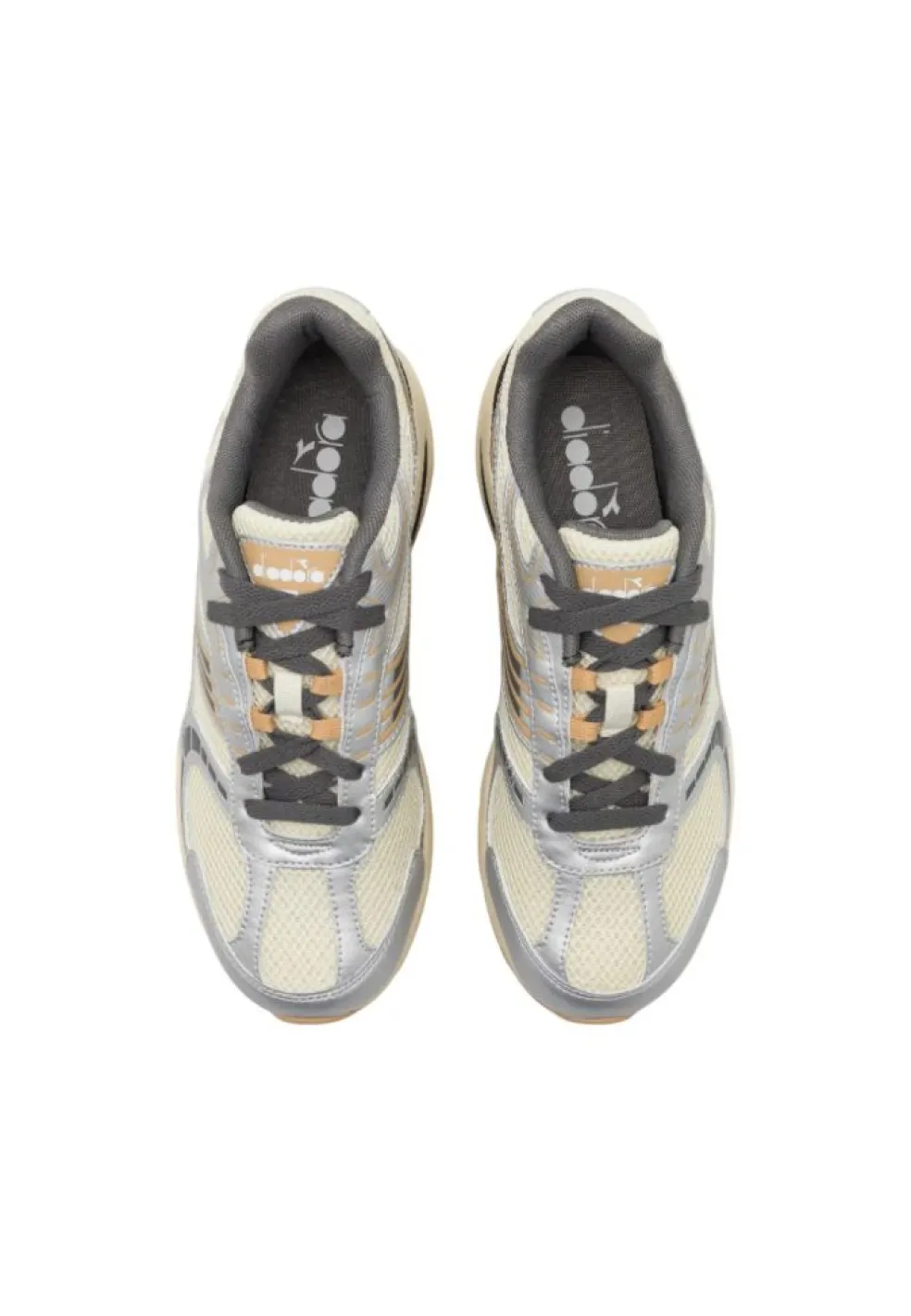 Sneakers donna “Diadora” Sao-Ko 280 Collezione Primavera/Estate 2025 – Bianco Nero Viola Giallo Argento/Perla Marina