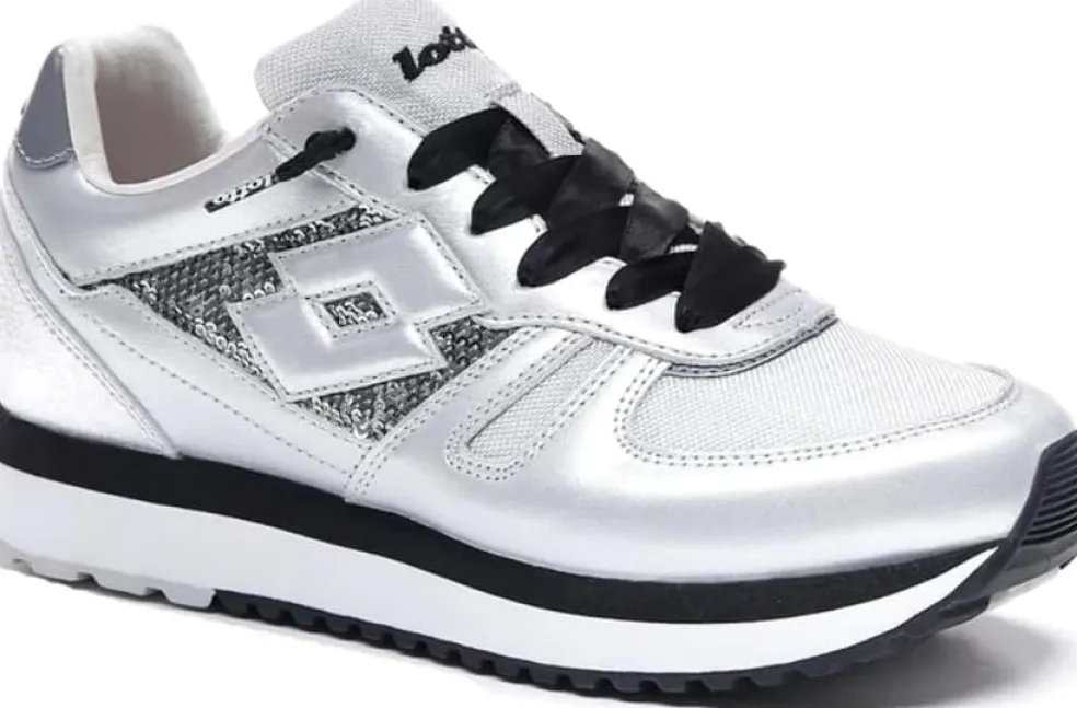 Sneakers donna “Lotto” 212422 5MX Tokyo Wedge Paillettes W Collezione Primavera/Estate 2025 – Grigio Silver