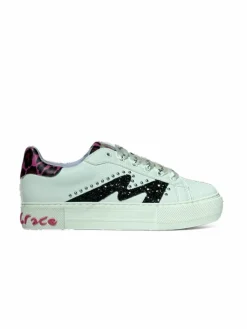 Sneakers donna “Manila Grace” 60105 Collezione Primavera/Estate 2025 – Bianco nero e Argento/Bianco fucsia e nero