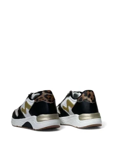 Sneakers donna “Manila Grace” MGRUN V.104 Collezione Autunno/Inverno 2024/2025 – Nero bianco oro e leopardo