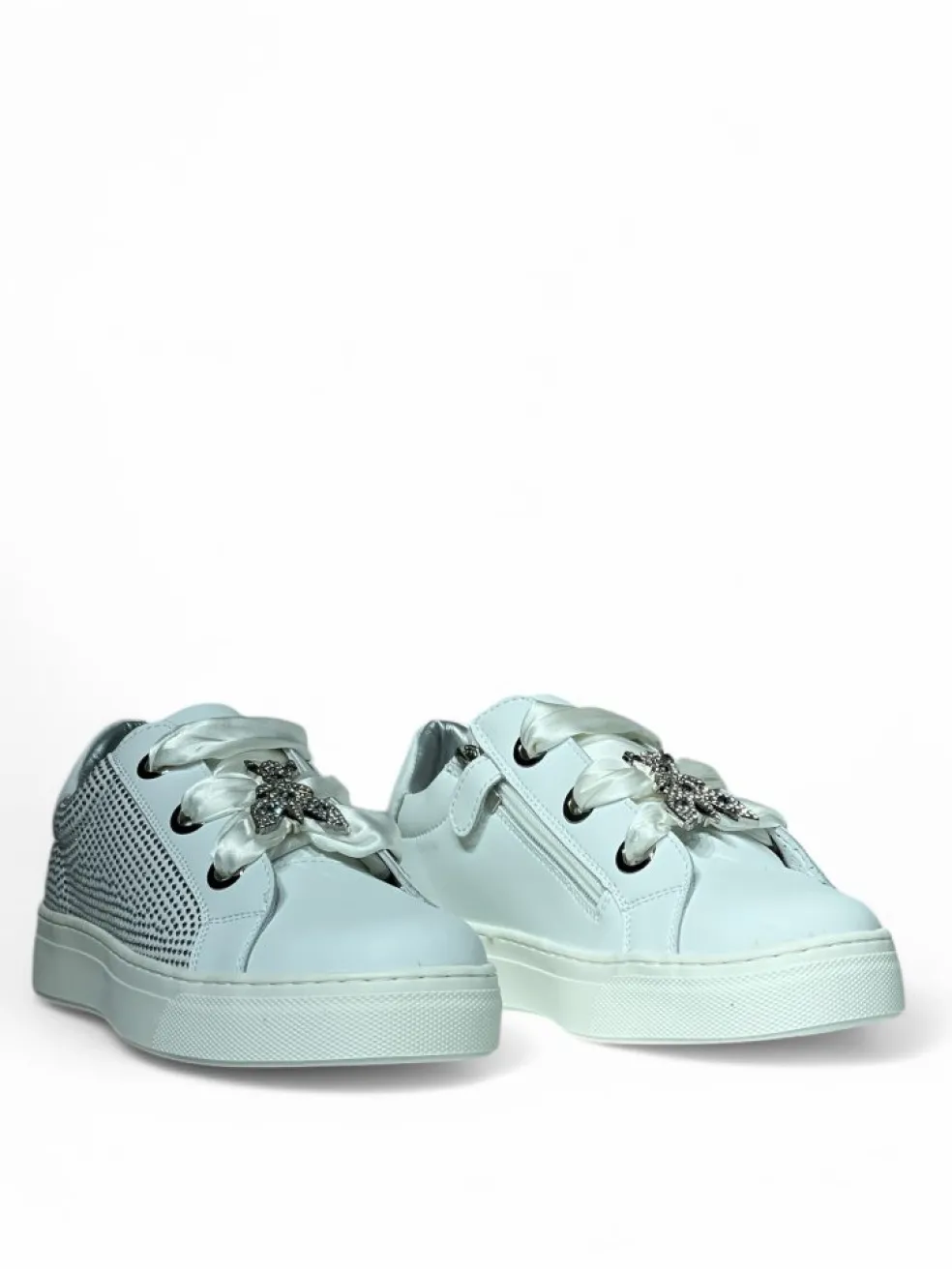 Sneakers donna “Patrizia Pepe” PPJ826 Collezione Primavera /Estate 2025 – Avorio/Bianco