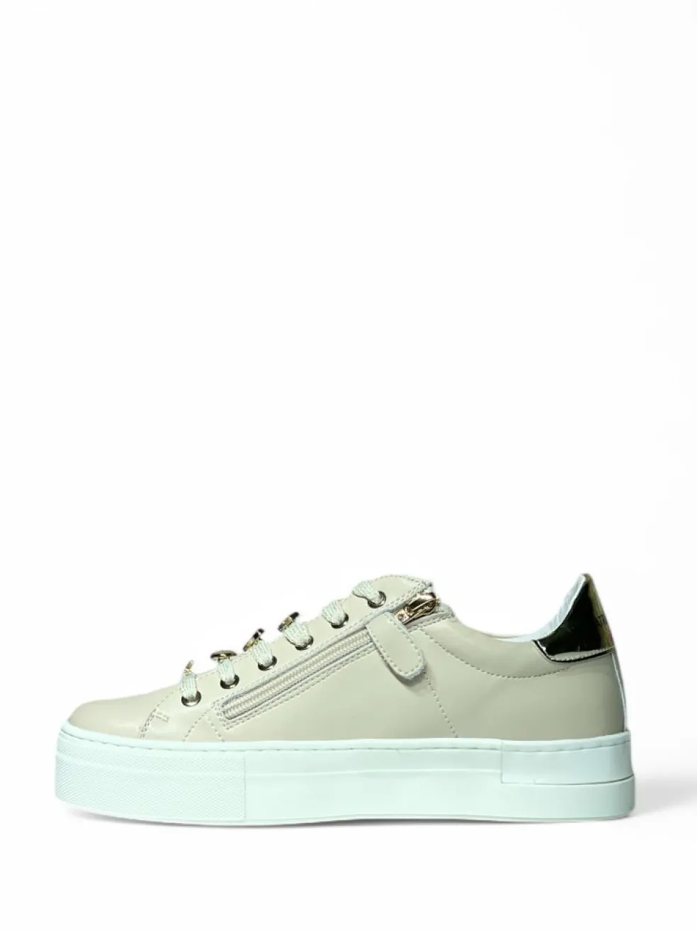 Sneakers donna “Patrizia Pepe” PPJ824 Collezione Primavera /Estate 2025 – Bianco/Avorio/Beige/Nero
