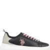 Sneakers donna “U.S. POLO” HELIS026-BLK-PIN04 Collezione Primavera/Estate 2025 – Nero e rosa
