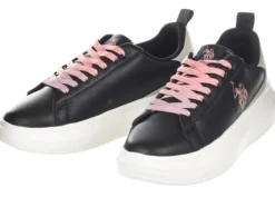 Sneakers donna “U.S. POLO” HELIS026-BLK-PIN04 Collezione Primavera/Estate 2025 – Nero e rosa