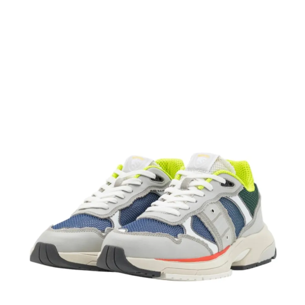 Sneakers Uomo “Blauer” EAGLE02 Collezione Primavera/Estate 2025 – Bianco e Grigio/Multicolor
