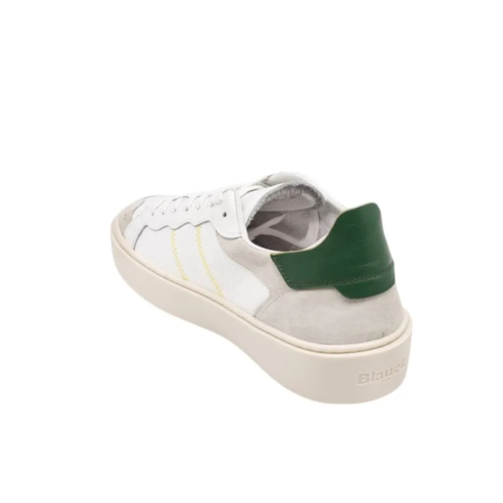 Sneakers Uomo “Blauer” STATEN07 Collezione Primavera/Estate 2025 – Bianco e Verde