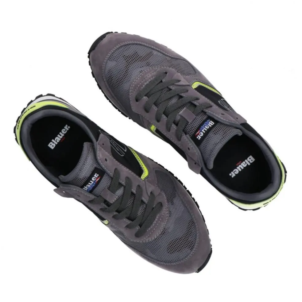 Sneakers Uomo “Blauer”DIXON01 Collezione Primavera/Estate 2025 – Grigio/Blu