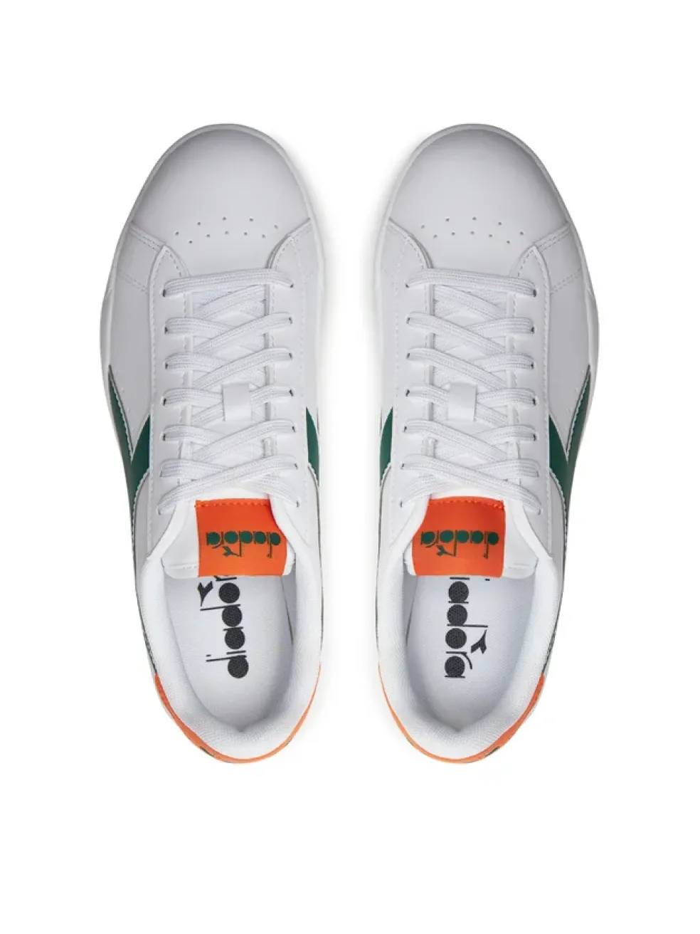 Sneakers Uomo “Diadora” 101.178327 01 D0800 Collezione Primavera /Estate 2025 – Bianco e verde e arancione
