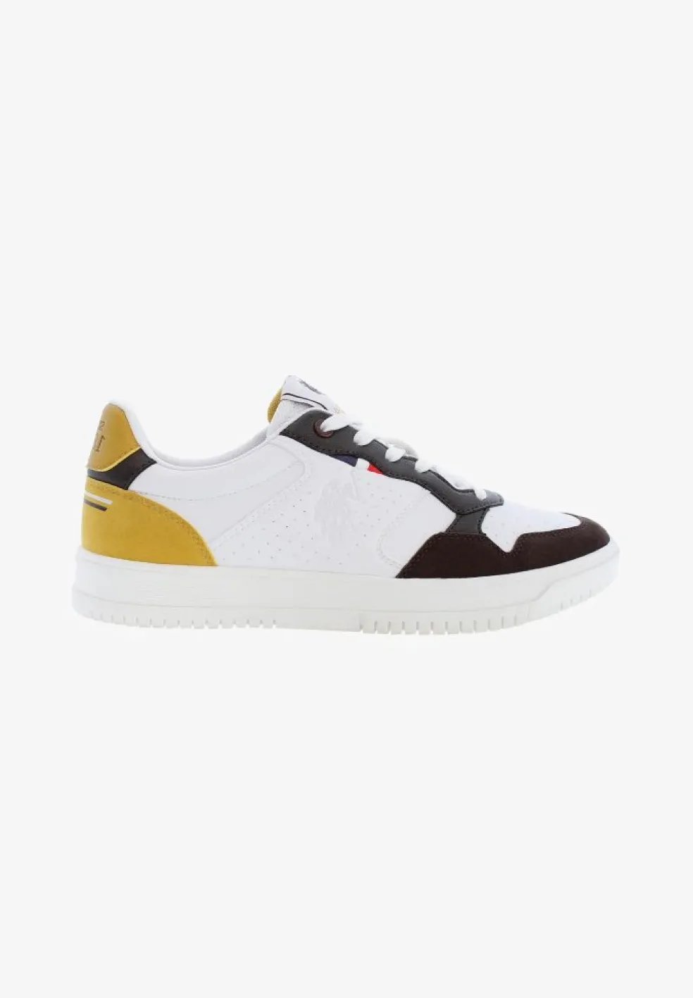 Sneakers uomo “U.S. Polo Assn.” Kosmo001 Collezione Primavera/Estate 2025 – Bianco Marrone Senape