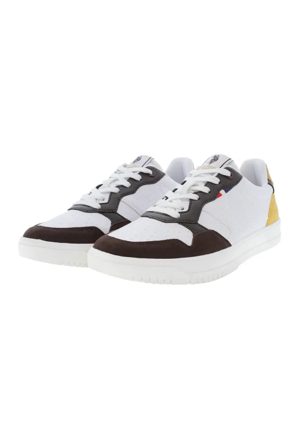 Sneakers uomo “U.S. Polo Assn.” Kosmo001 Collezione Primavera/Estate 2025 – Bianco Marrone Senape