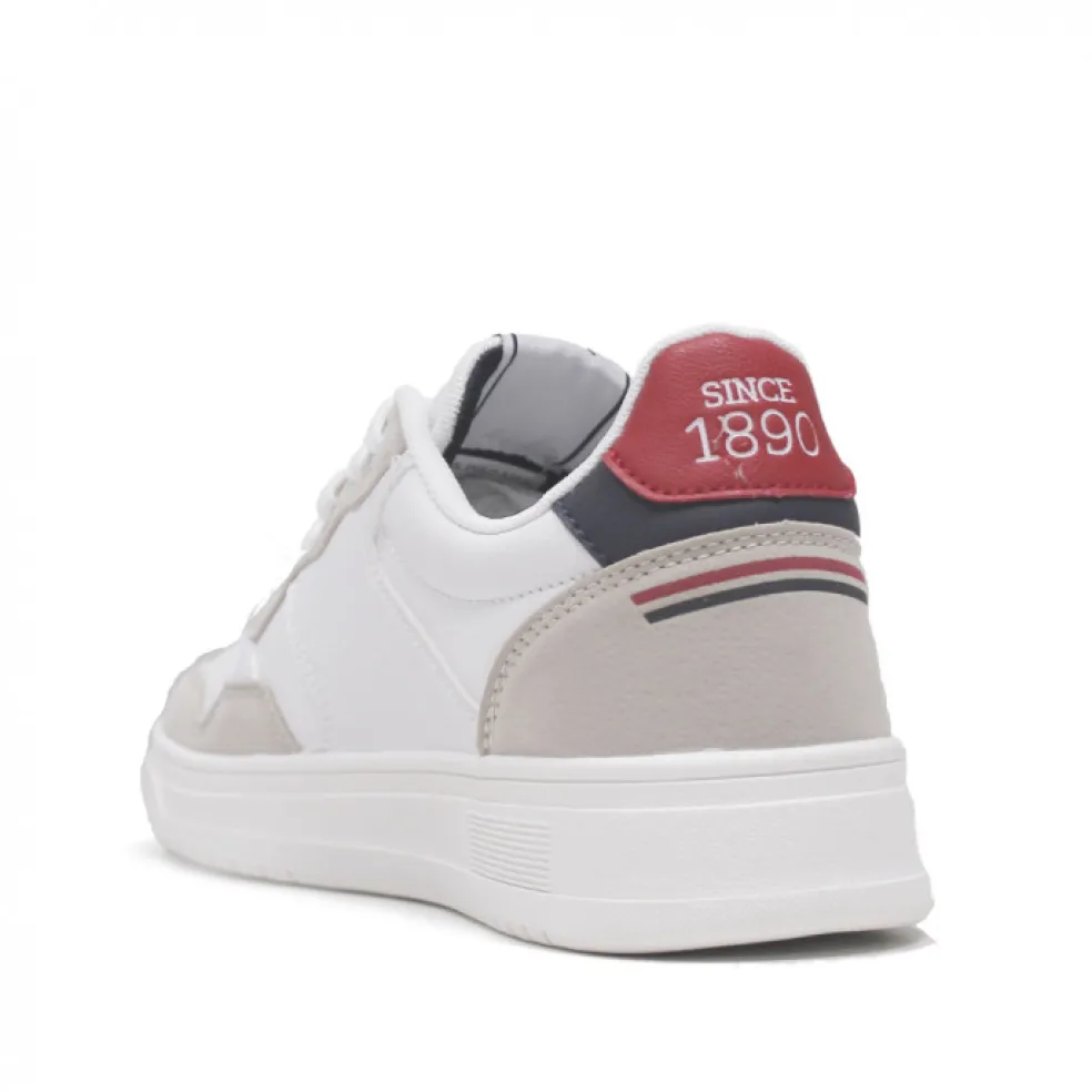 Sneakers uomo “U.S. Polo Assn.” Kosmo001B Collezione Primavera/Estate 2025 – Bianco e Nero/Bianco e Verde/Bianco e Rosso