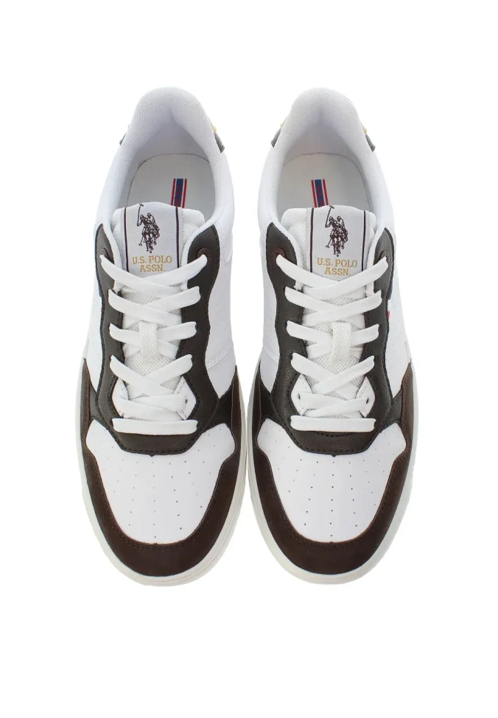 Sneakers uomo “U.S. Polo Assn.” Kosmo001 Collezione Primavera/Estate 2025 – Bianco Marrone Senape