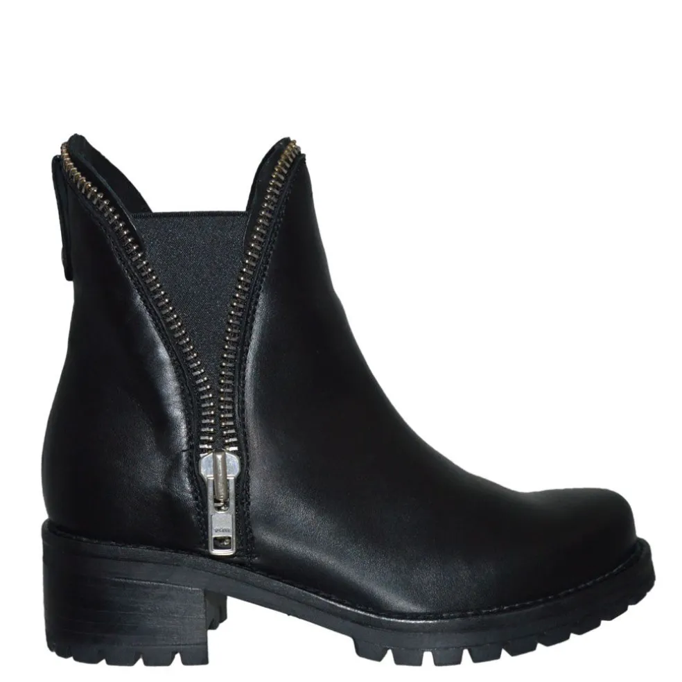 Stivaletti donna “Cult” CLE101993 Collezione Autunno/Inverno 2024/2025 con zip ed elastici – Nero