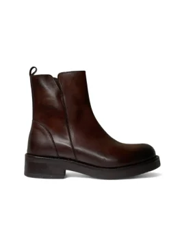 Stivaletti donna “Exton” AE84 vitello Collezione Autunno/Inverno 2024/2025 – Marrone/Nero
