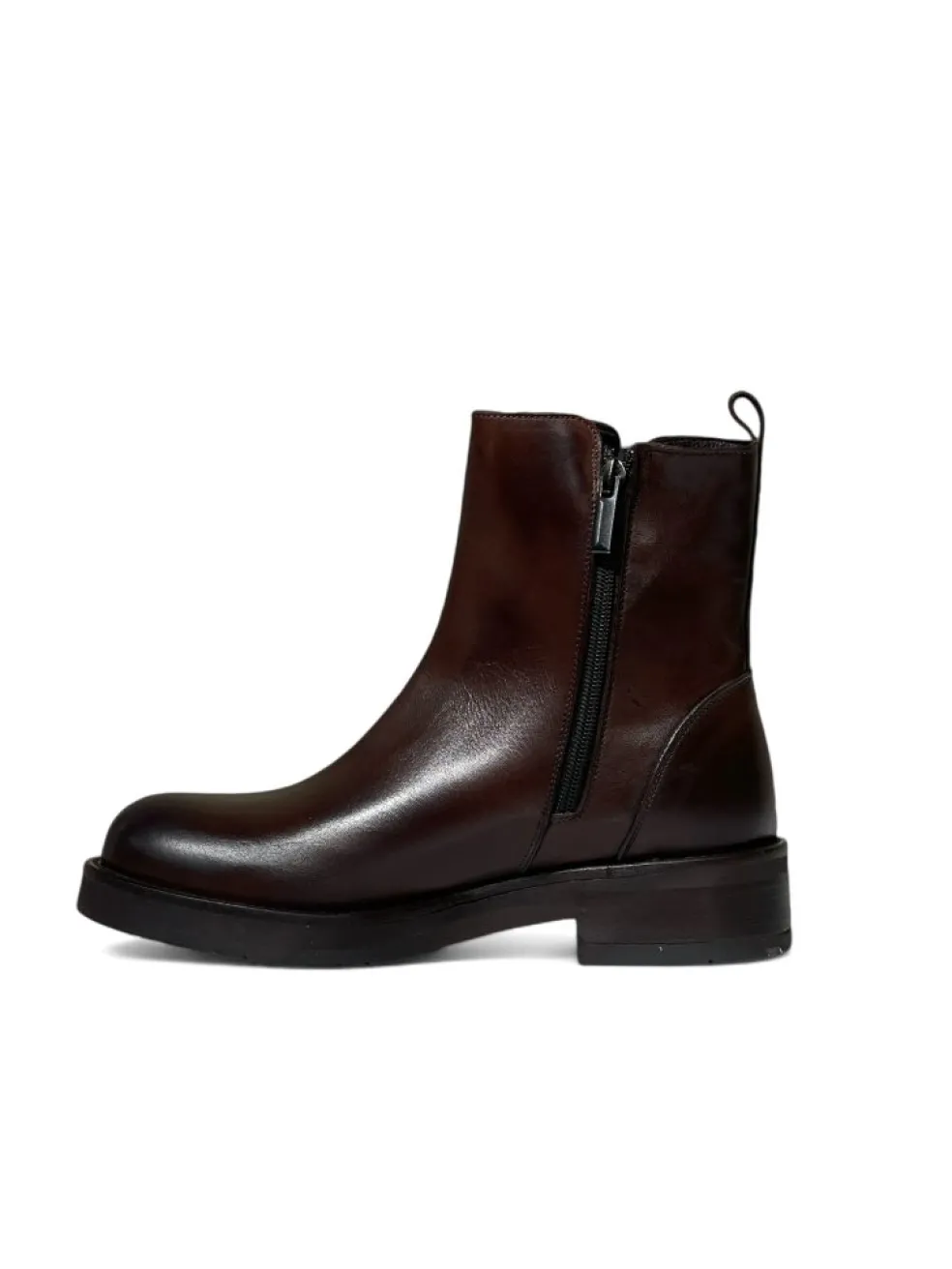 Stivaletti donna “Exton” AE84 vitello Collezione Autunno/Inverno 2024/2025 – Marrone/Nero