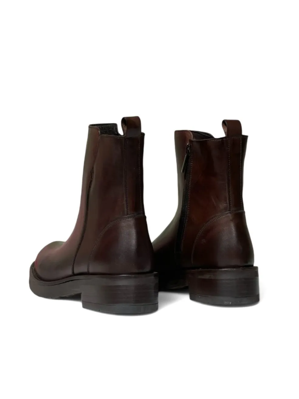 Stivaletti donna “Exton” AE84 vitello Collezione Autunno/Inverno 2024/2025 – Marrone/Nero