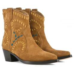 Stivaletti texano donna “Coral Blue” CB.K323.01 Collezione Autunno/Inverno 2024/2025 – Nero/Cognac