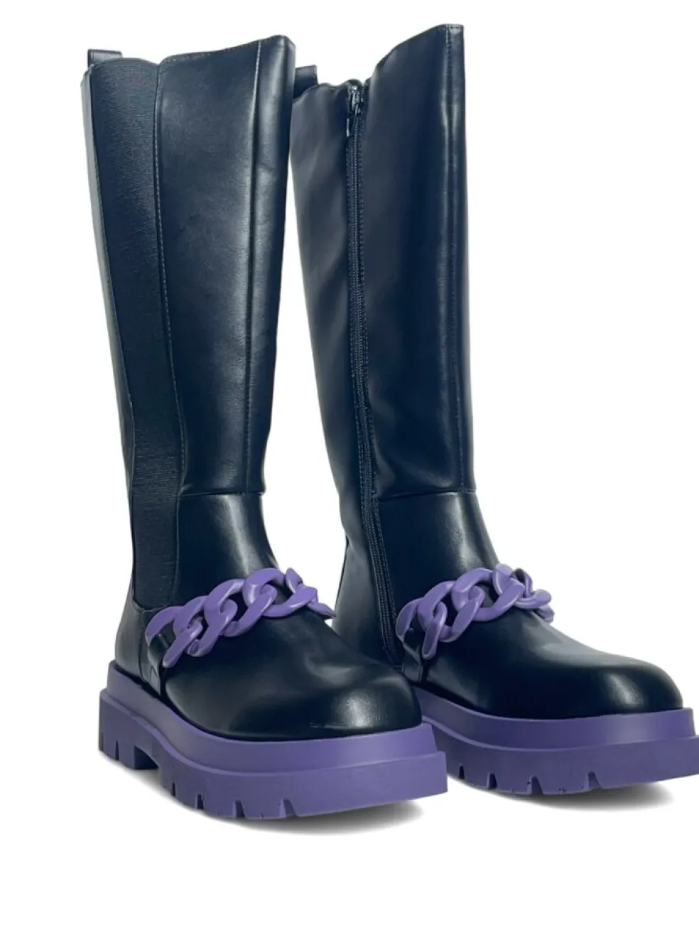 Stivali donna “Gaelle Paris” GBCDP2817/18 Collezione Autunno/Inverno 2024/2025 – Nero e viola/Nero e verde