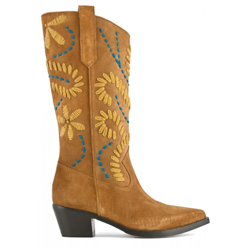 Stivali texano donna “Coral Blue” CB.K323.02 Collezione Autunno/Inverno 2024/2025 – Grigio/Cognac